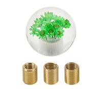 INFINAUTO Pommeau De Levier De Vitesse Rond, 5,3 Cm Universel Pour Véhicules À Boîte De Vitesses Automatique Et Manuelle Avec 3 Adaptateurs En Faux Cristal Vert, 1 Ensemble