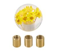 INFINAUTO Pommeau De Levier De Vitesse Rond, 5,3 Cm Universel Pour Véhicules À Boîte De Vitesses Automatique Et Manuelle Avec 3 Adaptateurs En Faux Cristal Jaune, 1 Ensemble