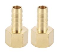 INFINAUTO Raccord De Tuyau En Laiton 1/8" Avec Embase Hexagonale Interne Pour Air Eau Huile Gaz Carburant 2 Pcs Ton Or 3/8"OD-3/8"NPT