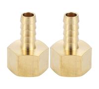 INFINAUTO Raccord De Tuyau En Laiton 1/8" Avec Embase Hexagonale Interne Pour Air Eau Huile Gaz Carburant 2 Pcs Ton Or 3/8"OD-1/2"NPT