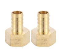 INFINAUTO Raccord De Tuyau En Laiton 1/8" Avec Embase Hexagonale Interne Pour Air Eau Huile Gaz Carburant 2 Pcs Ton Or 5/8" OD-3/4" NPT