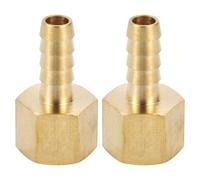 INFINAUTO Raccord De Tuyau En Laiton 1/8" Avec Embase Hexagonale Interne Pour Air Eau Huile Gaz Carburant 2 Pcs Ton Or 5/16"OD-3/8"NPT