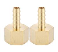 INFINAUTO Raccord De Tuyau En Laiton 1/8" Avec Embase Hexagonale Interne Pour Air Eau Huile Gaz Carburant 2 Pcs Ton Or 5/16"OD-1/2"NPT