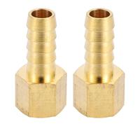 INFINAUTO Raccord De Tuyau En Laiton 1/8" Avec Embase Hexagonale Interne Pour Air Eau Huile Gaz Carburant 2 Pcs Ton Or 3/8" OD-1/4" NPT