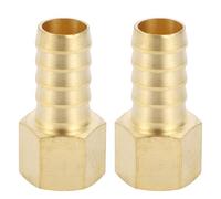 INFINAUTO Raccord De Tuyau En Laiton 1/8" Avec Embase Hexagonale Interne Pour Air Eau Huile Gaz Carburant 2 Pcs Ton Or 1/2"OD-3/8"NPT