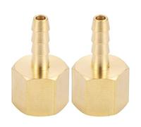INFINAUTO Raccord De Tuyau En Laiton 1/8" Avec Embase Hexagonale Interne Pour Air Eau Huile Gaz Carburant 2 Pcs Ton Or 3/16"OD-1/4"NPT