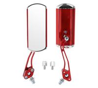 INFINAUTO Rétroviseurs De Moto Bar End Side Mirrors Mount En Alliage D'Aluminium Rouge Réglable M8/M10 Forme Carrée