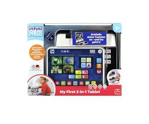 INFINI FUN - Ma première Tablette 2 en 1 - Jouet éducatif électronique - Jouets d'imitation - Divers thèmes tels Que Les Animaux, Les Chiffres et l'alphabet - A partir de 2 Ans