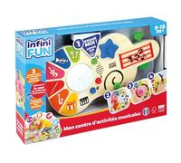 InfiniFUN, Mon Centre d’activités Musicales en Bois, i21503, Jouet Musical en Bois, Jouet d'activité électronique en Bois, éveil Musical, 9 Mois et Plus, Version française