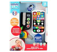 Infini Fun - Mon Duo High-Tech téléphone + clés - Un téléphone et des clés Ultra réalistes ! - Jouets d'imitation Multi-apprentissages dès 12 Mois