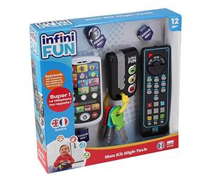 Infini Fun - Mon Kit High Tech - Téléphone, télécommande et clés - Découvrir Les Animaux, Chiffres, Couleurs et Formes - Jeux Educatif pour Enfant - I13900