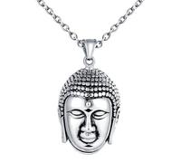 INFINIONLY Collier Bouddha en Acier Inoxydable pour Hommes Pendentifs Amulette Religieux Vintage Colliers Pâques Bijoux Fantaisie Adolescents Décoration