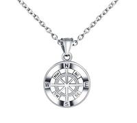 INFINIONLY Collier Médaillon en Acier Inoxydable pour Hommes Femmes Pendentif Boussole Créative Vintage Colliers Hip Hop Bijoux Fantaisie Adolescents Décoration