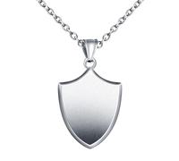 INFINIONLY Collier Pendentif Bouclier en Acier Inoxydable pour Hommes Créatif Pendentif Amulette Bijoux Fantaisie Adolescents Décoration