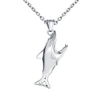INFINIONLY Collier Requin en Acier Inoxydable pour Hommes Créative Pendentif de Requin pour Femmes Colliers Hip Hop Bijoux Fantaisie Adolescents Décoration