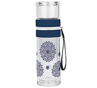 infinite by GEDA LABELS (INFKH) Gourde en verre unisexe avec infuseur à thé, multicolore, 400 ml