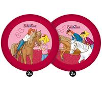 infinite by GEDA LABELS (INFKH) Lot de 4 assiettes Bibi & Tina avec chevaux en polypropylène