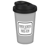 infinite by GEDA LABELS (INFKH) Tasse à café à emporter avec inscription en allemand Einen Scheiss muss ich 400 ml, gris