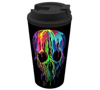infinite by GEDA LABELS (INFKH) Tasse à café à emporter - Motif tête de mort - Fluo - 400 ml