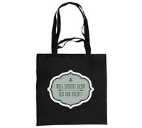 infinite by GEDA LABELS Sac unisexe avec inscription en allemand Was stimmt denn mit dir Nicht Schultertasche, schwarz, Noir, 40x40cm