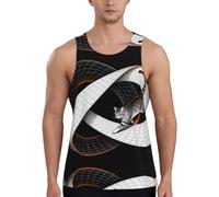 Infinite Loop Cat Débardeur de sport pour homme à séchage rapide, coupe ample, sans manches, pour la course à pied et l'entraînement, Noir , M