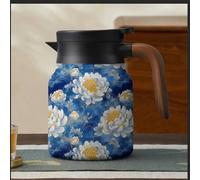 Infinite Tea Pot, Vintage Floral Pattern Tea- Built-in Infuser, Stainless Steel Thermal Carafe for Home Office (JA)