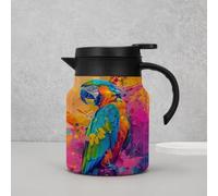 Infinite Tea Pot, Vintage Floral Pattern Tea- Built-in Infuser, Stainless Steel Thermal Carafe for Home Office (AQ)