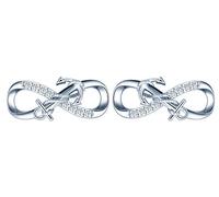 Infinite U Boucles d'oreilles en argent 925, clous d'oreilles femme fille, ensemble de bijoux en argent, boucles d'oreille de symbole d'infini et d'ancre, orné zircon brillant, argent