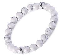 Infinite U Bracelet Chapelet Style National rétro en Energy Stone et Elastique en Couleur Blanche pour Femme Homme