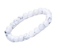 Infinite U Bracelet extensible en pierres de lave pour hommes et femmes Perles de 9 mm avec Bouddha Excellent pour le yoga, la méditation Marron/blanc/noir