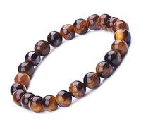 Infinite U Bracelet extensible en pierres de lave pour hommes et femmes Perles de 9 mm avec Bouddha Excellent pour le yoga, la méditation Marron/blanc/noir