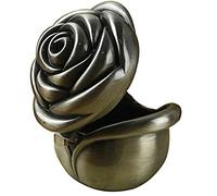 Infinite U Classique Argent Antique Romantique en Forme de Rose Grand Boîte à Bague de Fiançailles Métal Boîtes à Bijoux/Boîtes à Coffret Ecrin pour Femmes/Filles