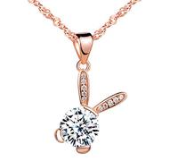 Infinite U Collier femme fille, en 925 argent sterling, pendentif en forme de lapin, orné les zircons brillants, Cadeau pour Noël Anniversaire