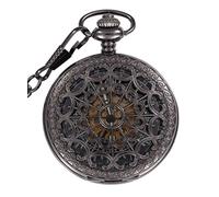 Infinite U Mécanique à Remontage Automatique Lumineux Montre de Poche Mécanique Toile d'Araignée Squelette Creux en Acier Pendentif Collier Bronzé