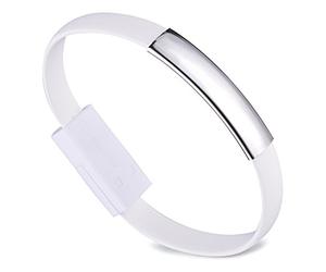 Infinite U Unique Blanc Bracelet Légère Type Magnétique USB Chargeur Portable et Câble de Données pour Android Mobile Phone Samsung HTC Nokia Blackberry Huawei ZTE