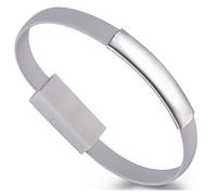 Infinite U Unique Gris Bracelet Légère Type Magnétique USB Chargeur Portable et Câble de Données pour iphone 5/5S/6/6 Plus (avec Sac Cadeau)