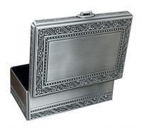 Infinite U Vintage Style Argent Antique Sculpture de Dessin Simple Grand en Forme de Rectangle Femmes/Filles Boîtes à Bijoux/Boîtes à Coffret Ecrin Grand, Alliage de Zinc, Zinc