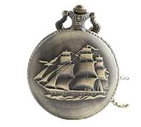 Infinite U Voilier Antique/Navires de Guerre/Bateau de Pirate Grand Montre de Poche Quartz Chiffres Arabes
