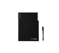 InfiniteBook - Cahier réutilisable à spirales avec stylo Noir Format A4 ligné