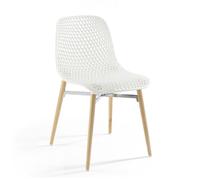 INFINITI set de 4 chaises NEXT 4 LEGS (Blanc - ABS polypropylène / Hêtre massif)