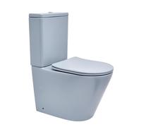 Infinitio WC à poser complet en céramique avec abattant SoftClose, bleu mat (SATINF031VPSNDBLM)