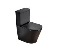 Infinitio WC à poser complet en céramique avec abattant SoftClose, noir mat (SATINF031VPSNBKM)