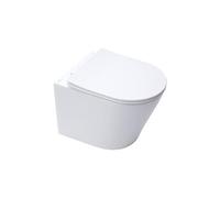 Swiss Aqua Technologies - Infinitio WC suspendu sans bride fixations invisibles, Abattant frein de chute, Blanc mat SATINF010RREXPWM - SATINF010RREXPWM