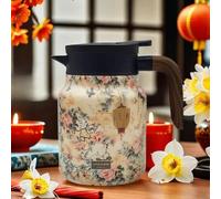 Infinitne Vintage Floral Pattern Tea- Built-In Infuser, Infinite Tea Pot, 316 Stainless Steel Insulated Tea Bottle, Long-Lasting Heat Retention, Easy to Clean (1000ML-Type-N)