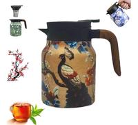 Infinitne Vintage Floral Pattern Tea - Built-In Infuser, Infinite Tea Pot, Insulated TeaPot with Infuser, Vintage Teapot, Coffee Carafes for Keeping Hot, Easy To Clean (#3,1000ML)