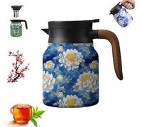 Infinitne Vintage Floral Pattern Tea - Built-In Infuser, Infinite Tea Pot, Insulated TeaPot with Infuser, Vintage Teapot, Coffee Carafes for Keeping Hot, Easy To Clean (#6,800ML)