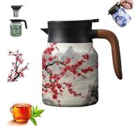 Infinitne Vintage Floral Pattern Tea - Built-In Infuser, Infinite Tea Pot, Insulated TeaPot with Infuser, Vintage Teapot, Coffee Carafes for Keeping Hot, Easy To Clean (#5,1000ML)