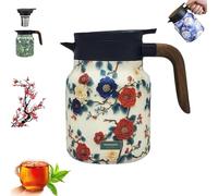 Infinitne Vintage Floral Pattern Tea - Built-In Infuser, Infinite Tea Pot, Insulated TeaPot with Infuser, Vintage Teapot, Coffee Carafes for Keeping Hot, Easy To Clean (#10,800ML)