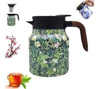 Infinitne Vintage Floral Pattern Tea - Built-In Infuser, Infinite Tea Pot, Insulated TeaPot with Infuser, Vintage Teapot, Coffee Carafes for Keeping Hot, Easy To Clean (#1,800ML)