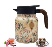 Infinitne Vintage Floral Pattern Tea - Built-in Infuser, Insulated Tea Pot with Infuser, Vintage Teapot, Coffee Carafes for Keeping Hot, Stainless Steel Thermal Carafe (B,27oz/800ml)